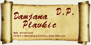 Damjana Plavkić vizit kartica